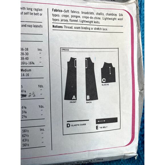 Simplicity 8265 Sewing pattern knit dress scoop neck 1970s size 10 - Picture 5 of 5